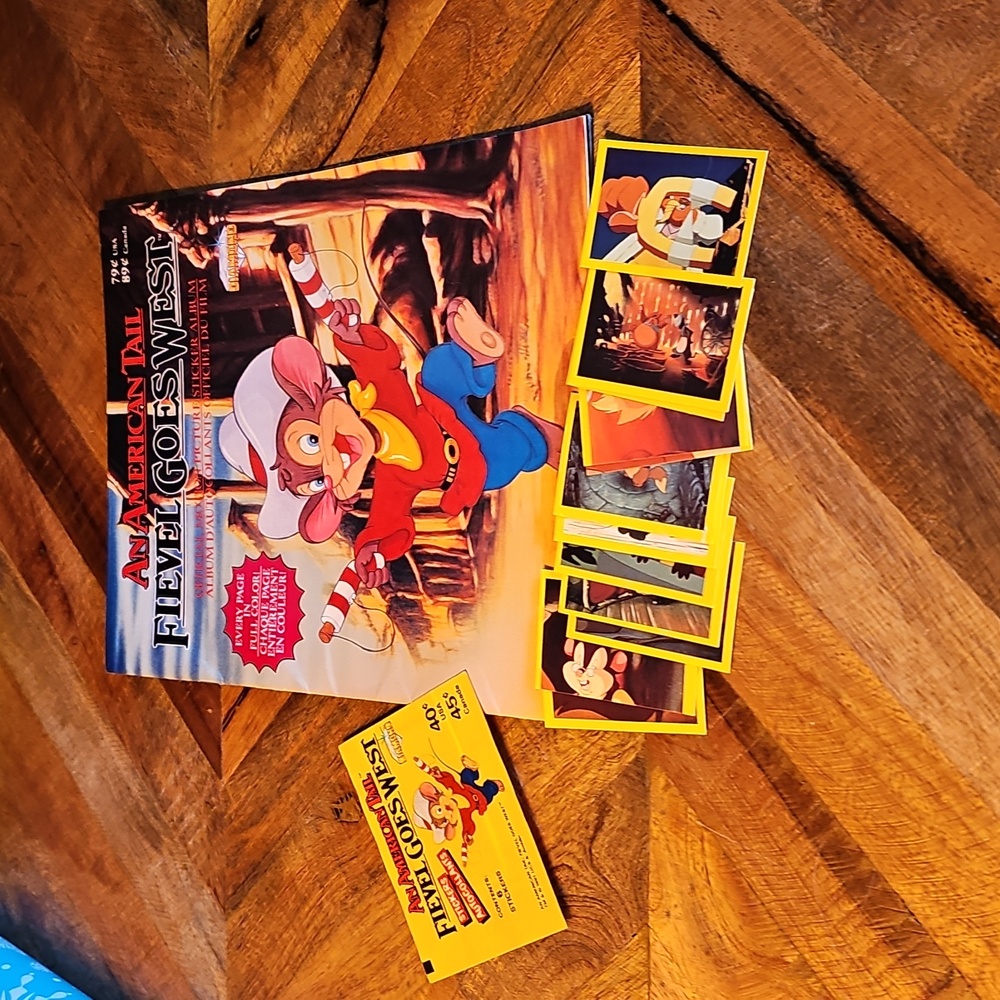 An American Tale Fievel Goes West Empty Sticker Album Diamond 12 Stickers